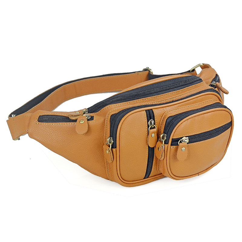 Men Accessories Pack - Men Genuine Leather Waist Packs Male