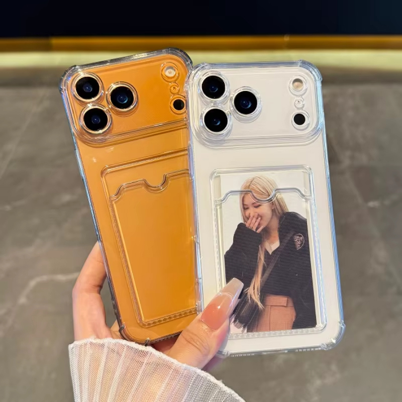 Phone Wallet Combo - Transparent Card Slot Holder Case For