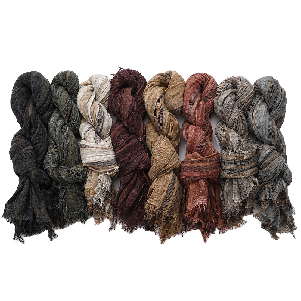 Men'S Accessories Vintage - Vintage Patchwork Striped Scarf Men Women
