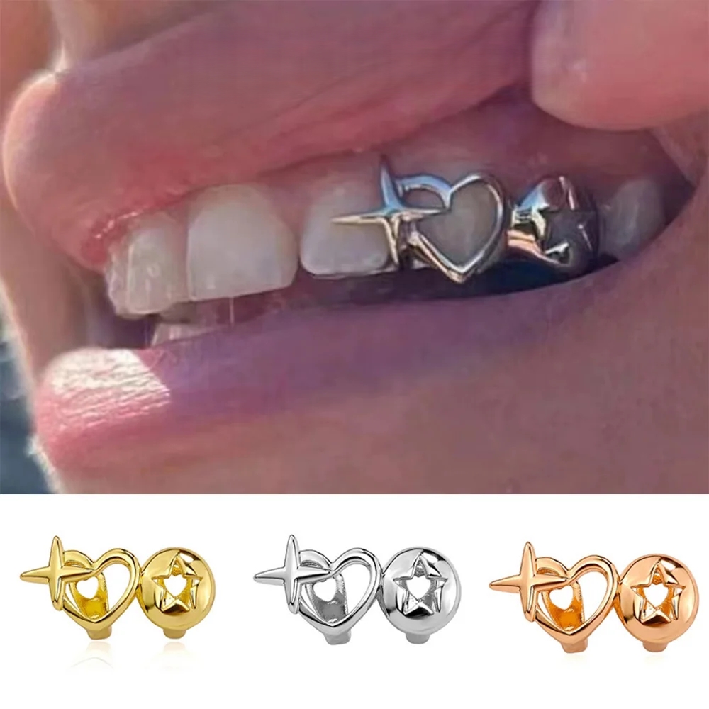 Men'S Accessories Vintage - Punk Hip Hop Hollow Heart Teeth