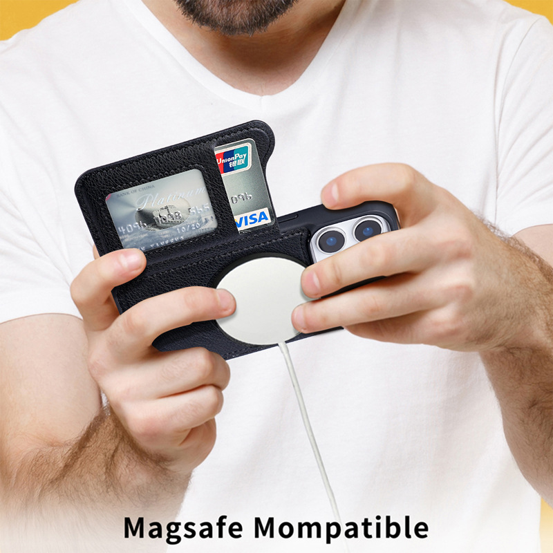 For Magsafe Magnetic Flip Leat - Phone Wallet Combo recension och pris