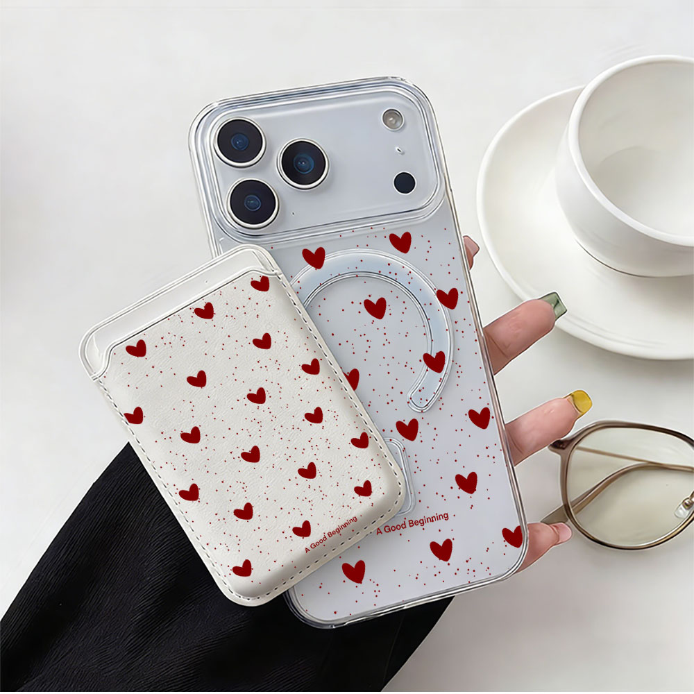 Full screen Polka Dot Heart Fo - Phone Wallet Combo recension och pris