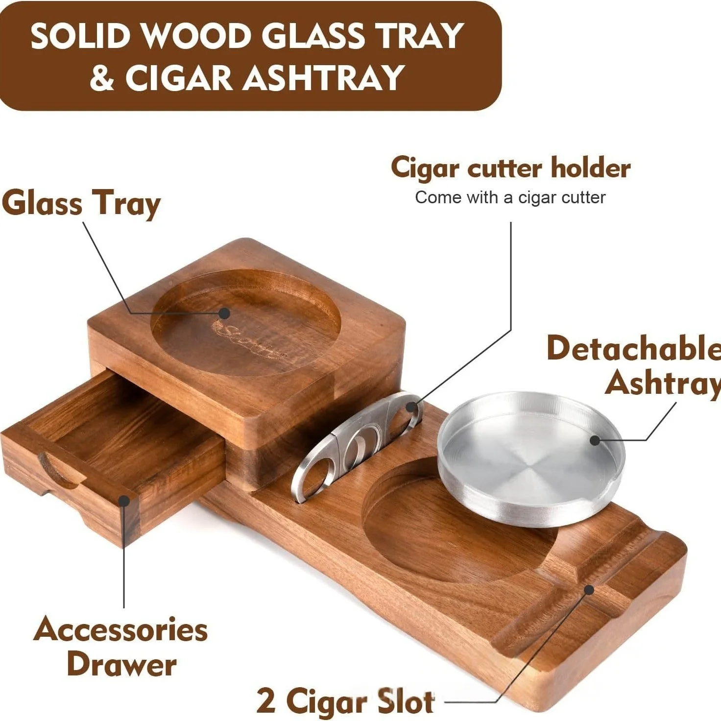 Luxury Cigar Accessories Box w - Cigar Cutter Set recension och pris