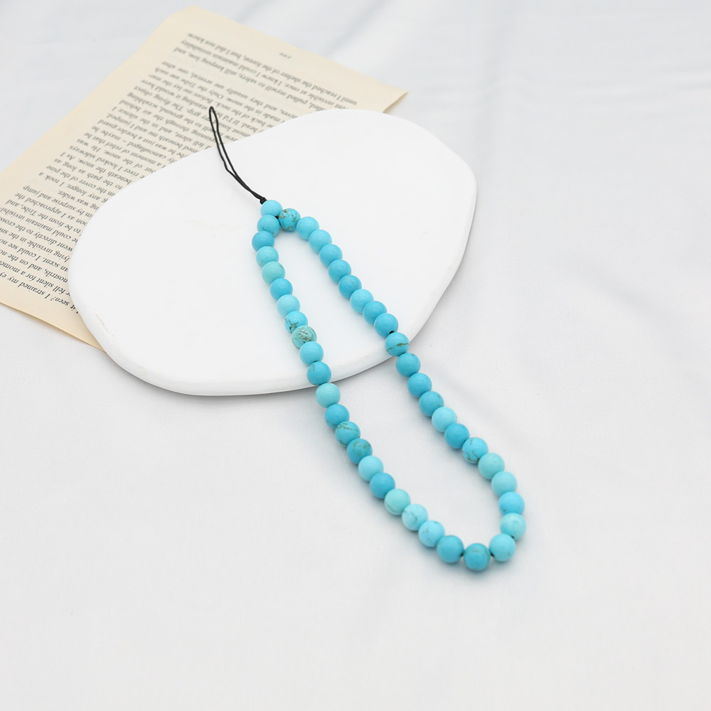 8MM Blue Turquoise Beaded Mobi - Men'S Accessories Vintage recension och pris