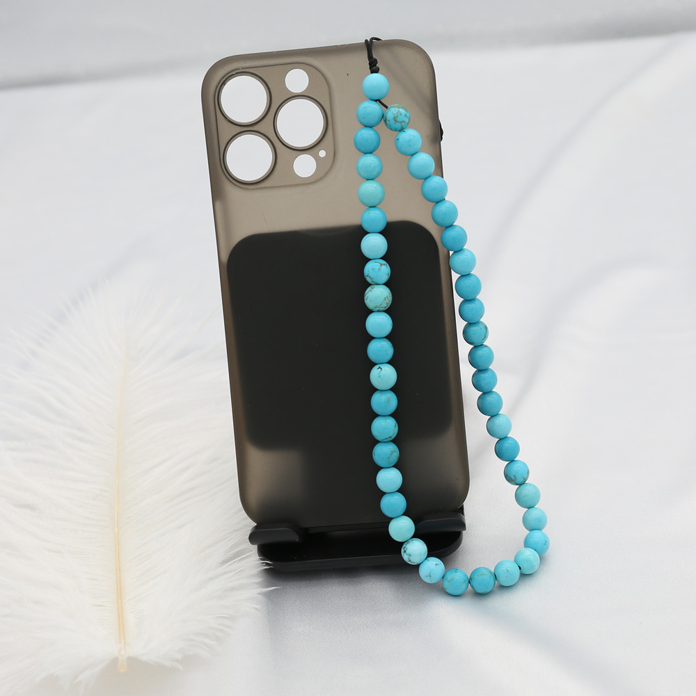 8MM Blue Turquoise Beaded Mobi - Men'S Accessories Vintage recension och pris