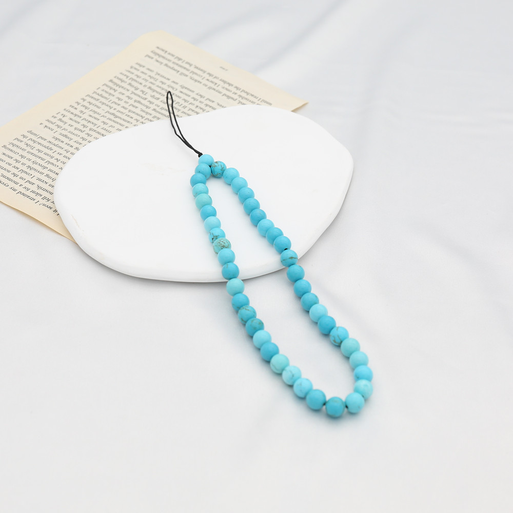 8MM Blue Turquoise Beaded Mobi - Men'S Accessories Vintage recension och pris