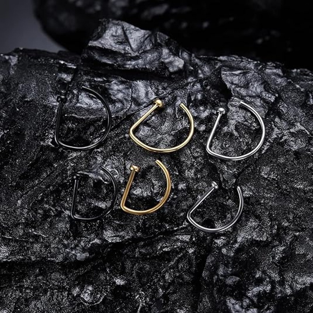 4 Pack Non Piercing D-Shaped N - Men Accessories Collection recension och pris