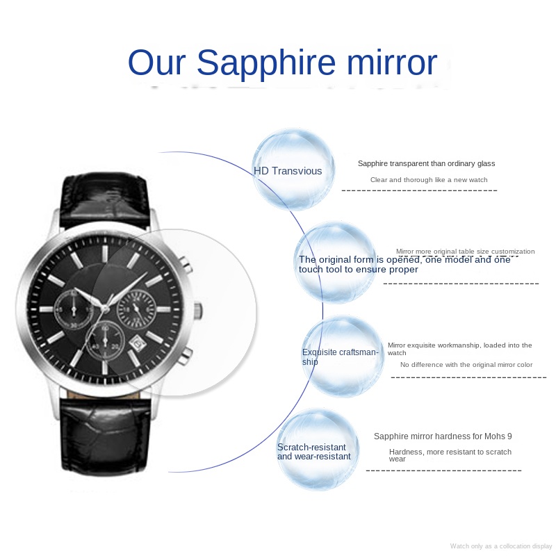 Flat sapphire glass watch crys - Men'S Accessories Armani recension och pris