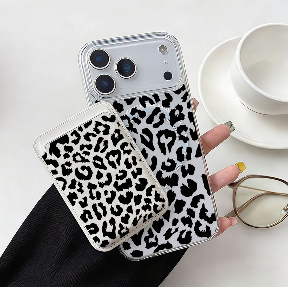 Black Leopard Print For Magsaf - Phone Wallet Combo recension och pris