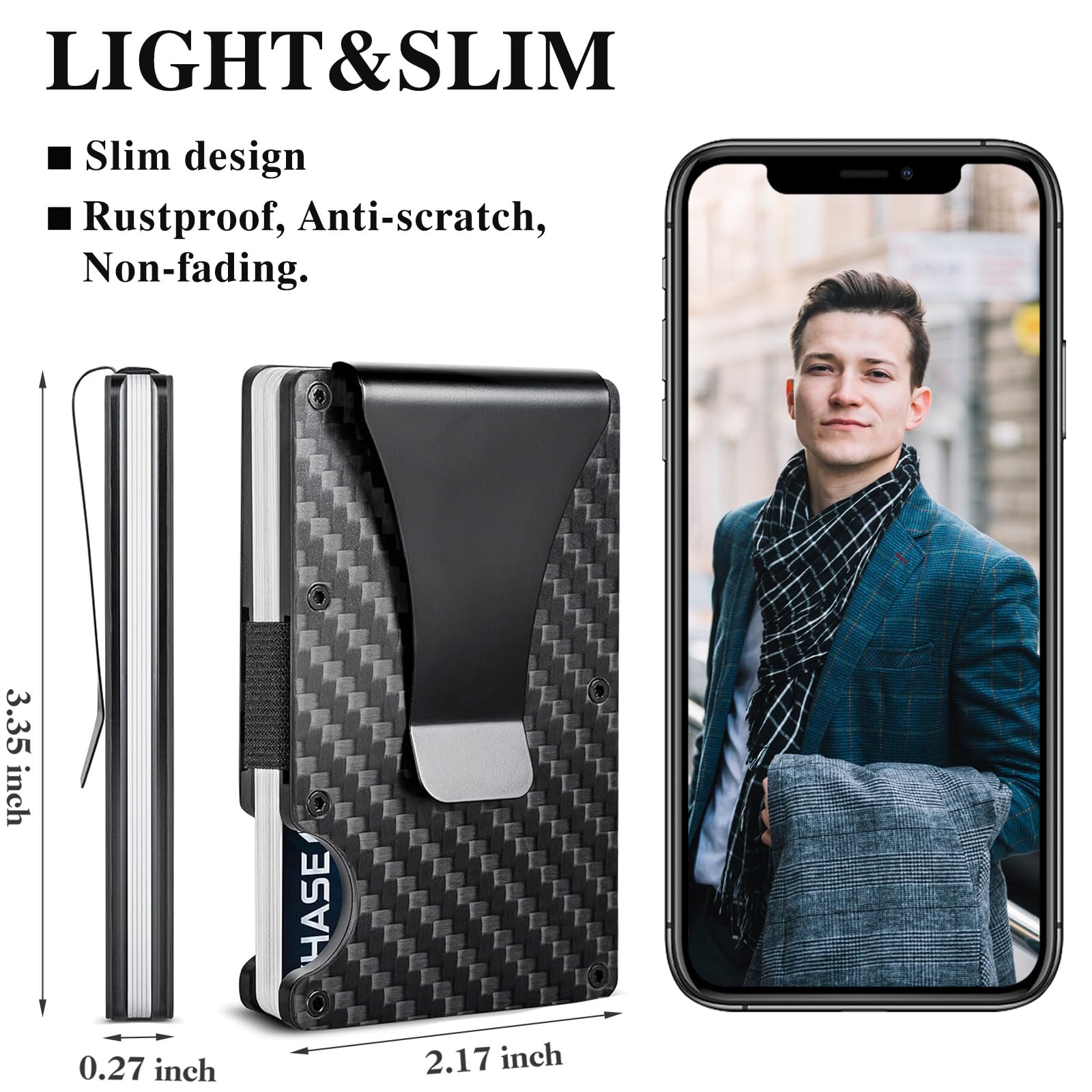 Carbon Fiber Wallet, Metal Mon - Card Case Minimalist recension och pris